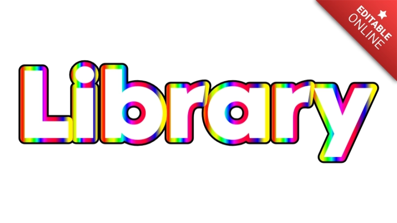 Library Text Effect Generator - Geometric Art Collection - Ultra HD Quality