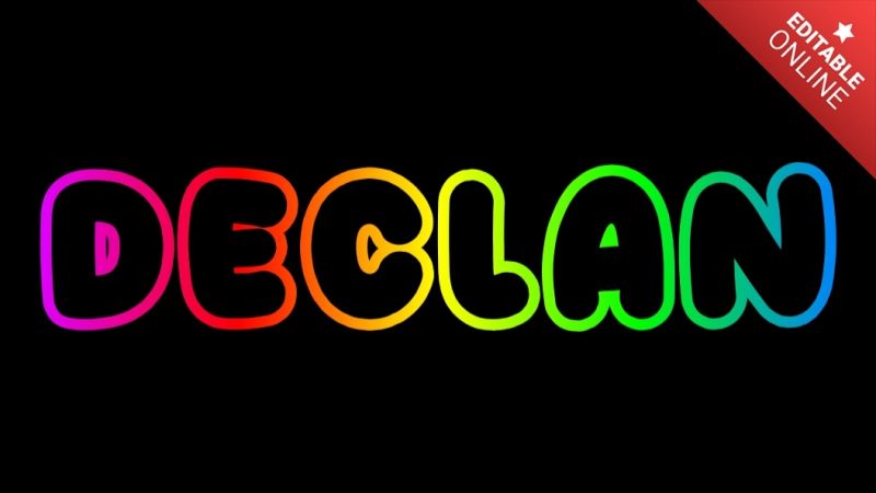 Declan Text Effect And Logo Design Name - Modern HD Dark Designs | Free Download