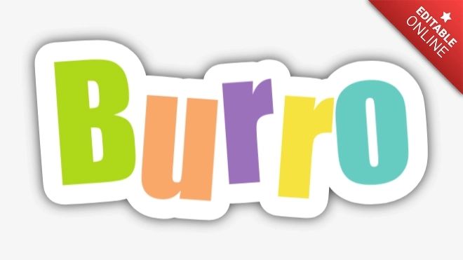 Burro Fancy Text Effect Generator - Creative Dark Design - 4K