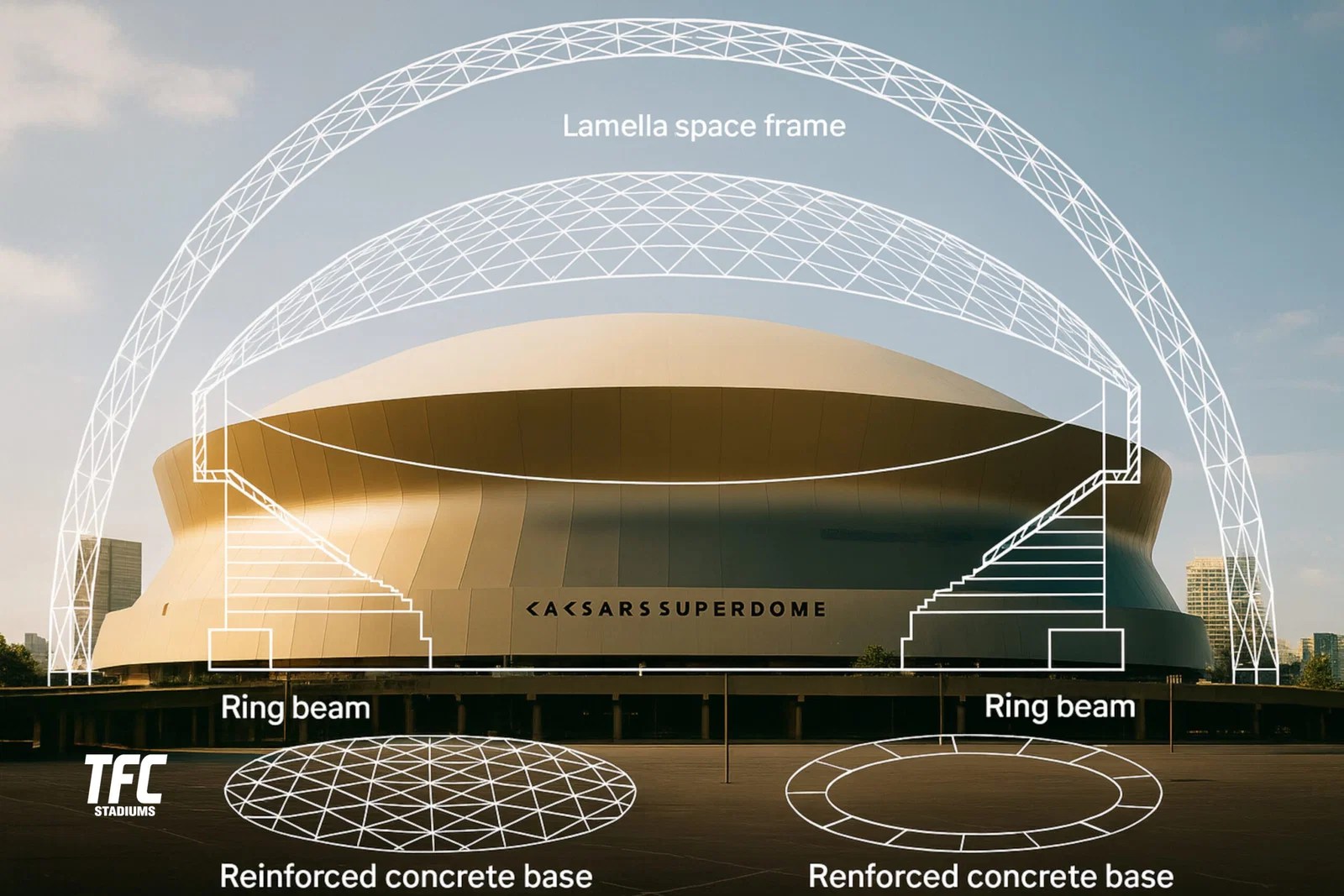 How New Orleans Built The Impossible The Story Of The Superdome Superdome Engineering Scaled 