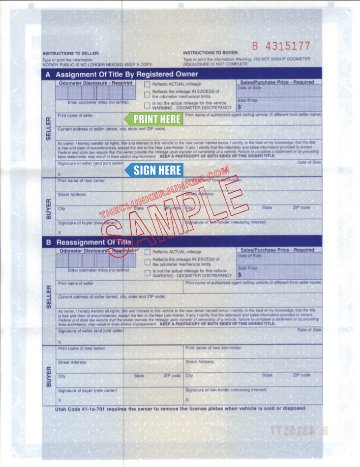 sell your car in utah cash for cars up to 7600 the clunker junker on can i sell my car without a title utah