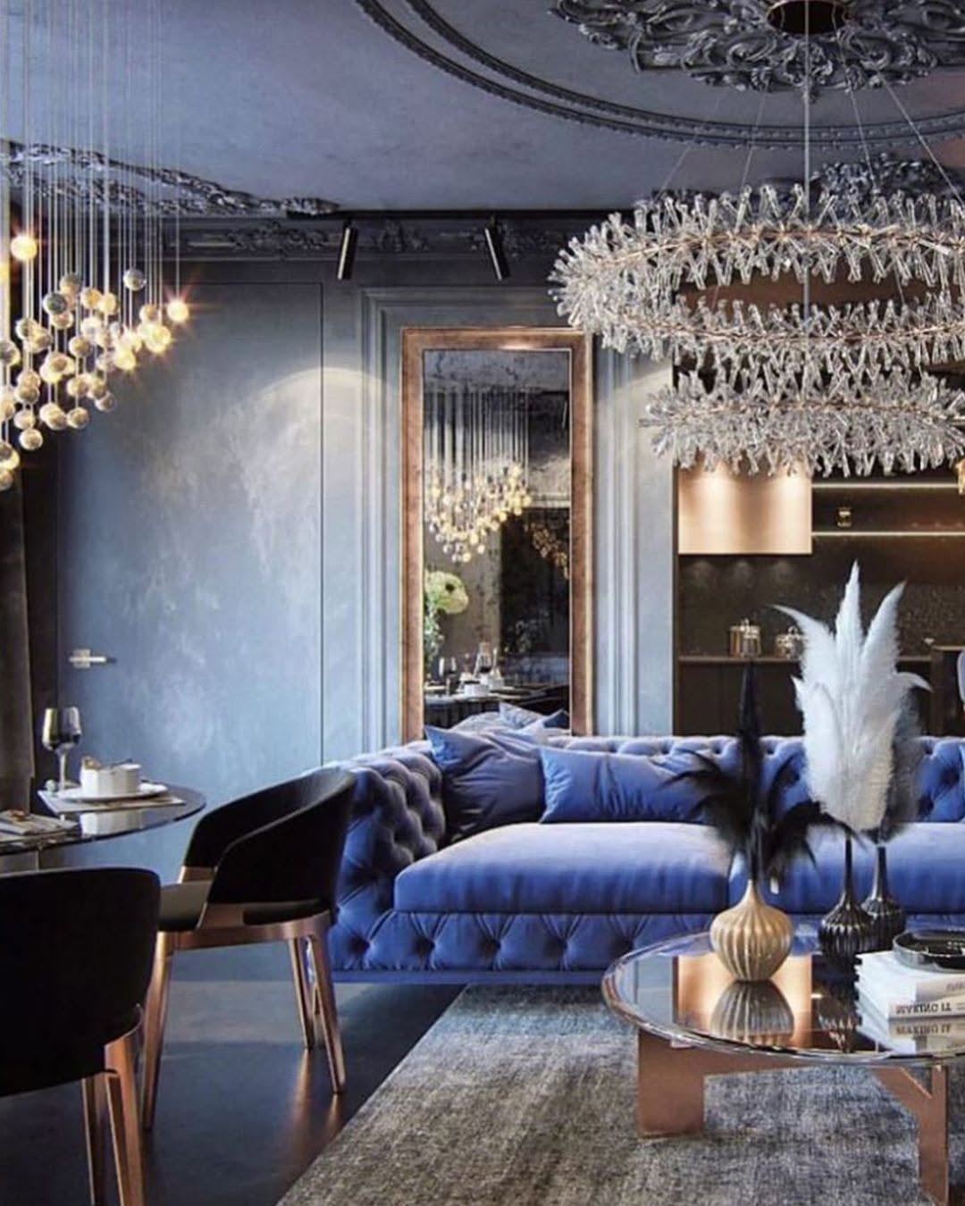 23 Blue Living Room Ideas For 2026 Everyone Will Copy Once They Go Viral Dramatic Sapphire Luxe 