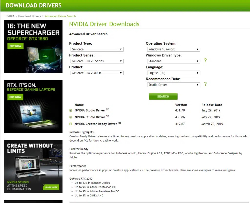 NVIDIA Studio Driver Vs GeForce Game Ready Driver Performance Website3 1 1024x833 .webp