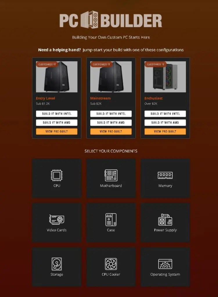 Newegg Launches Custom PC Assembly Service Newegg Pc Builder Options 751x1024 