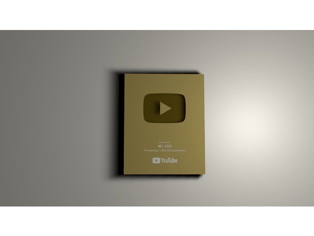 Youtube Gold Button By Mljoo Thingiverse