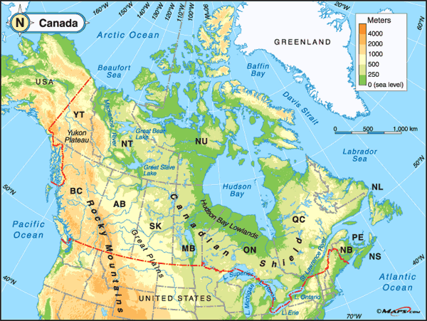 canada inhabitants visit canada physical features canad