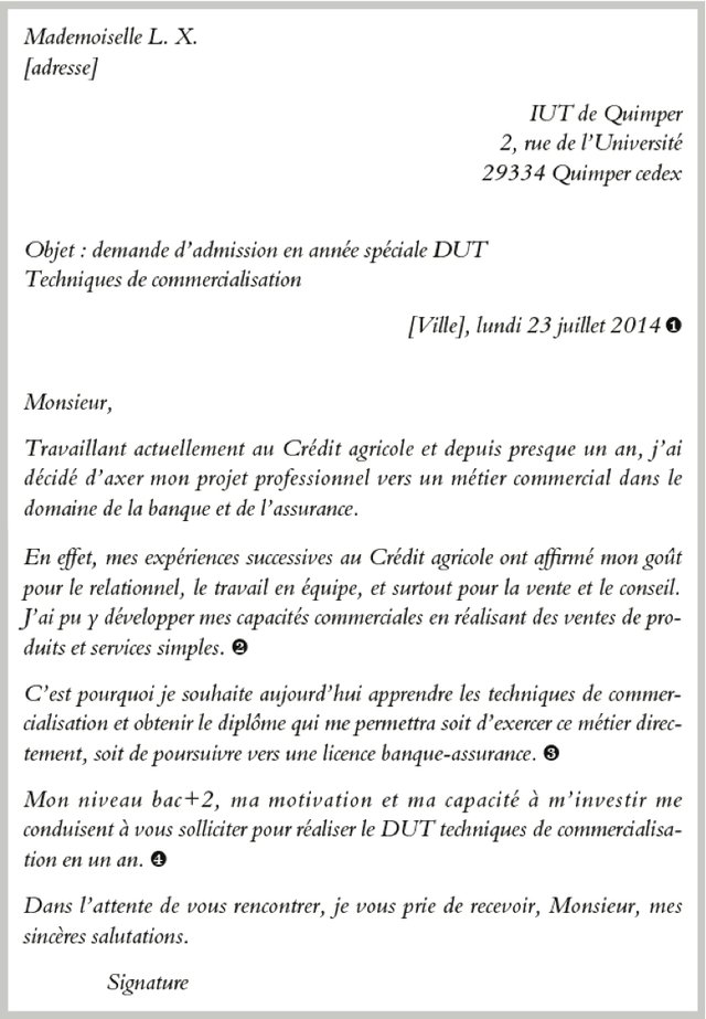 J'ai donc l'honneur d'y solliciter en vue de préparer une licence de psychologie. Dut Tech De Commercialisation En Annee Speciale
