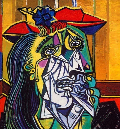 Gambar lukisan pot bunga, menggambar di pot bunga, sketsa gambar bunga dalam pot,. La Llorona por Picasso