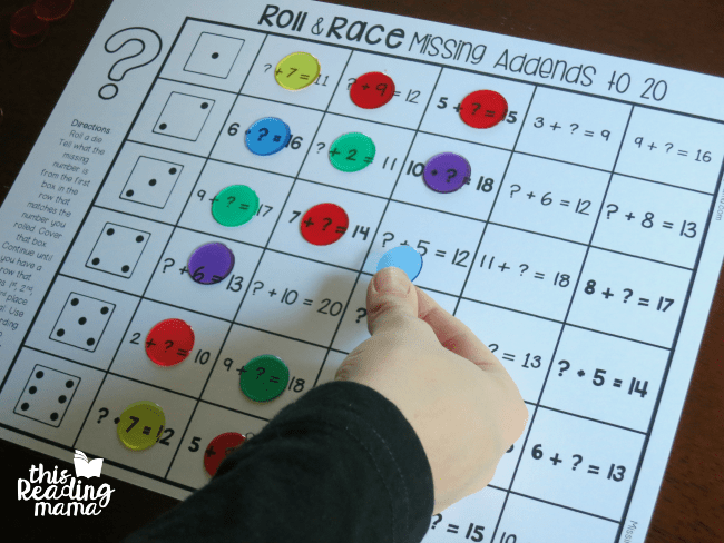 addition and subtraction games roll and race this reading mama