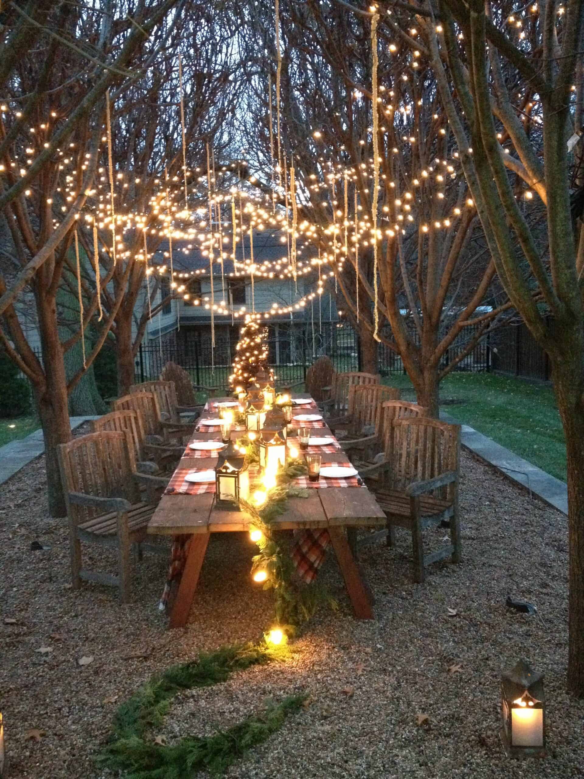 Best ideas hanging lights on large outdoor tree