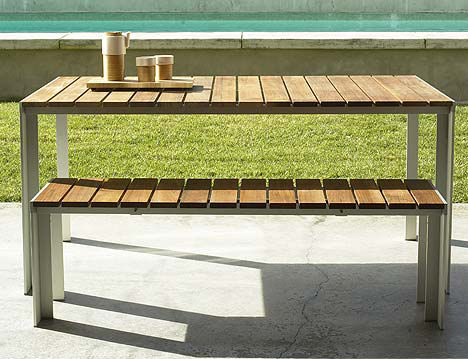 Contemporary Outdoor Dining Table From Design Within Reach The Deneb Patio Table