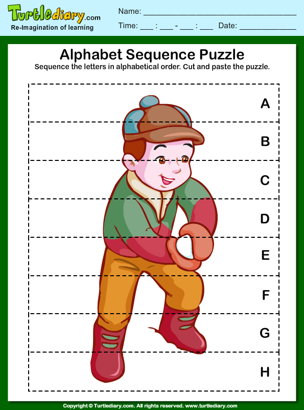 alphabet sequencing worksheet turtle diary