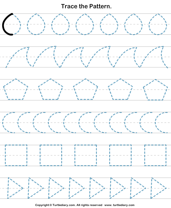 trace the sequence of shapes worksheet turtle diary