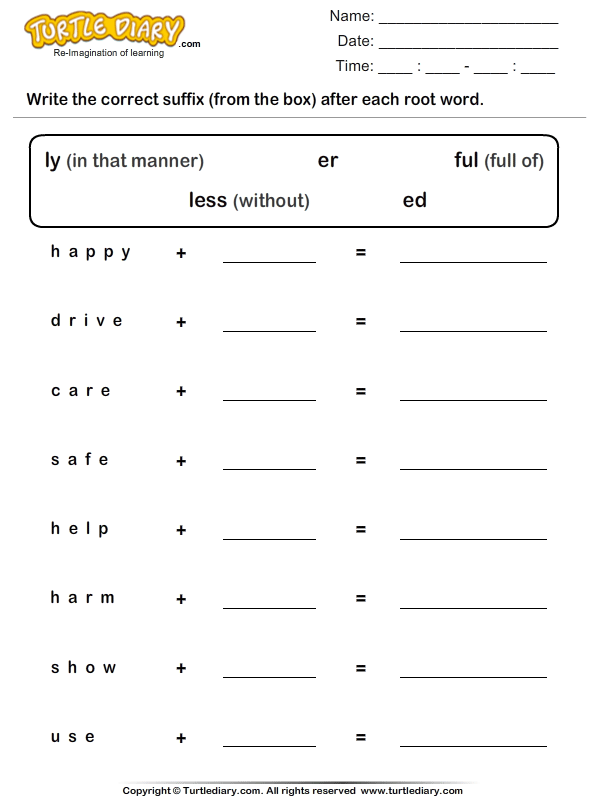 Suffix prefix and root word worksheet suffixes worksheet