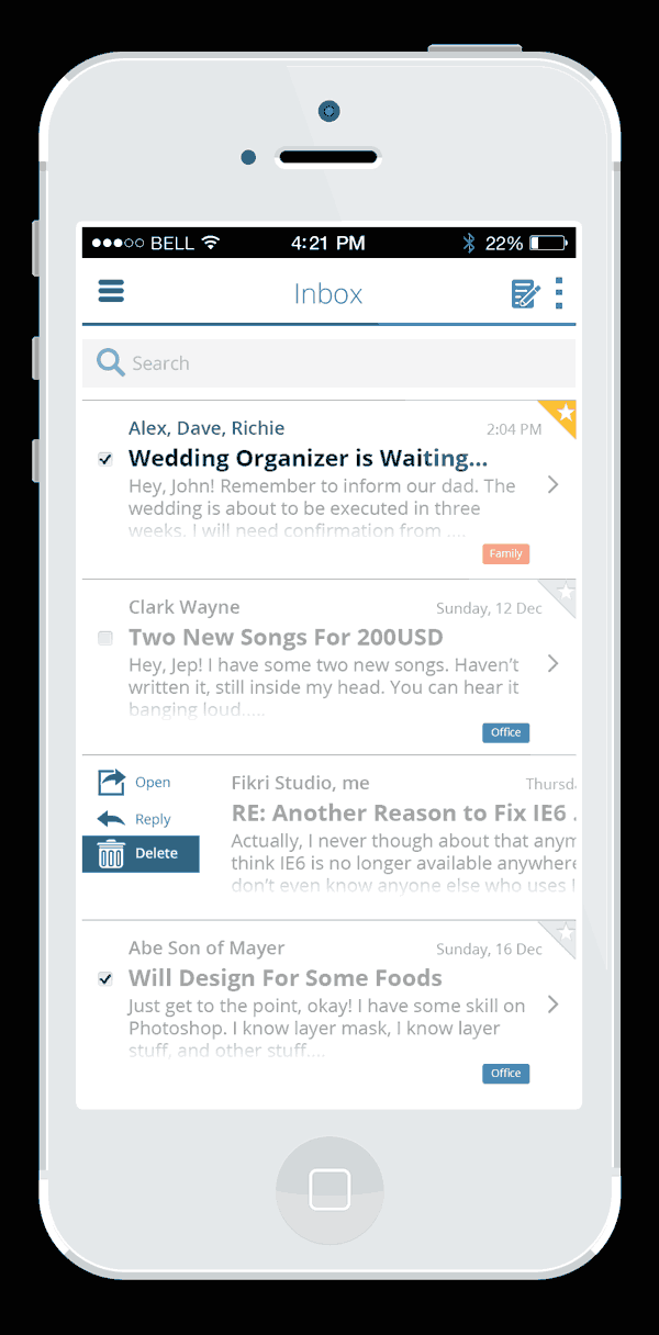 It is made completely of photoshop shapes which . How To Design An Ios 7 Email App In Photoshop