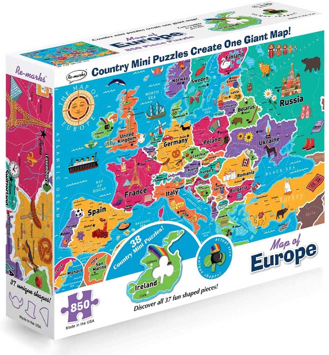 Map Of Europe 850 Piece Jigsaw Puzzle By Re Marks Puzzle Warehouse B.webp