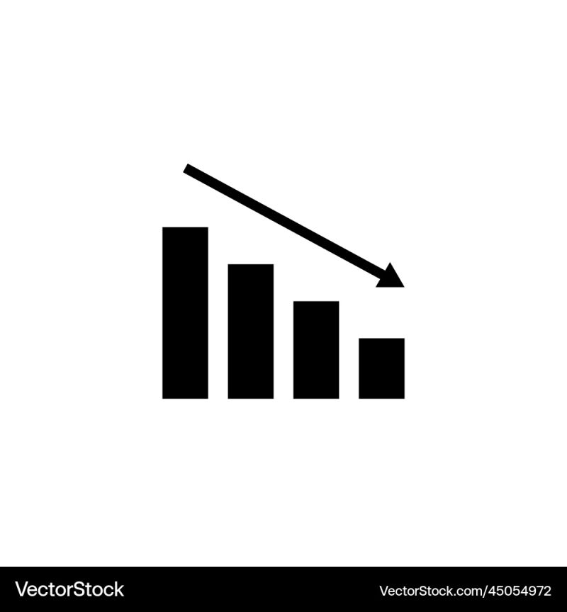 Decrease Chart Drop Graph Icon Vector In Flat Style Stock Vector Illustration Of Infographic - Premium Colorful Photo Gallery - Retina