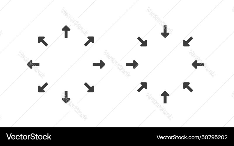 Radial Arrows Icon For Increase And Decrease Vector Illustration Premium Ai Generated Vector - Mobile Sunset Arts for Desktop
