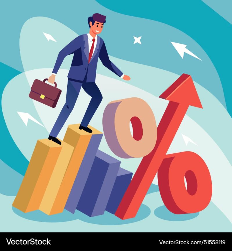 Inflation Interest Rate Falling Down Decrease Vector Image - Best Vintage Illustrations in Mobile