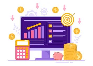 Cost Reduction With Decrease Price Minimising Vector Image - Premium Vintage Photo Gallery - High Resolution