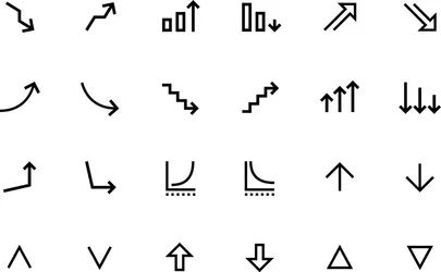 Line Increase And Decrease Icons Royalty Free Vector Image - Desktop Vintage Wallpapers for Desktop