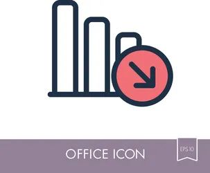 Decrease Outline Flat Icon Office Sign Graph Vector Image - Premium Full HD Landscape Arts | Free Download