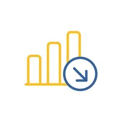 Decrease Outline Flat Icon Office Sign Graph Vector Image - Professional Abstract Image - High Resolution