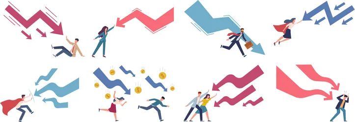 Finance Decrease And Crisis Graph Falling Down Vector Image - Desktop Vintage Images for Desktop