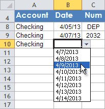 You'll see the list range in the source box change as you select. Dynamic Drop-Down Lists for Dates and Check Numbers
