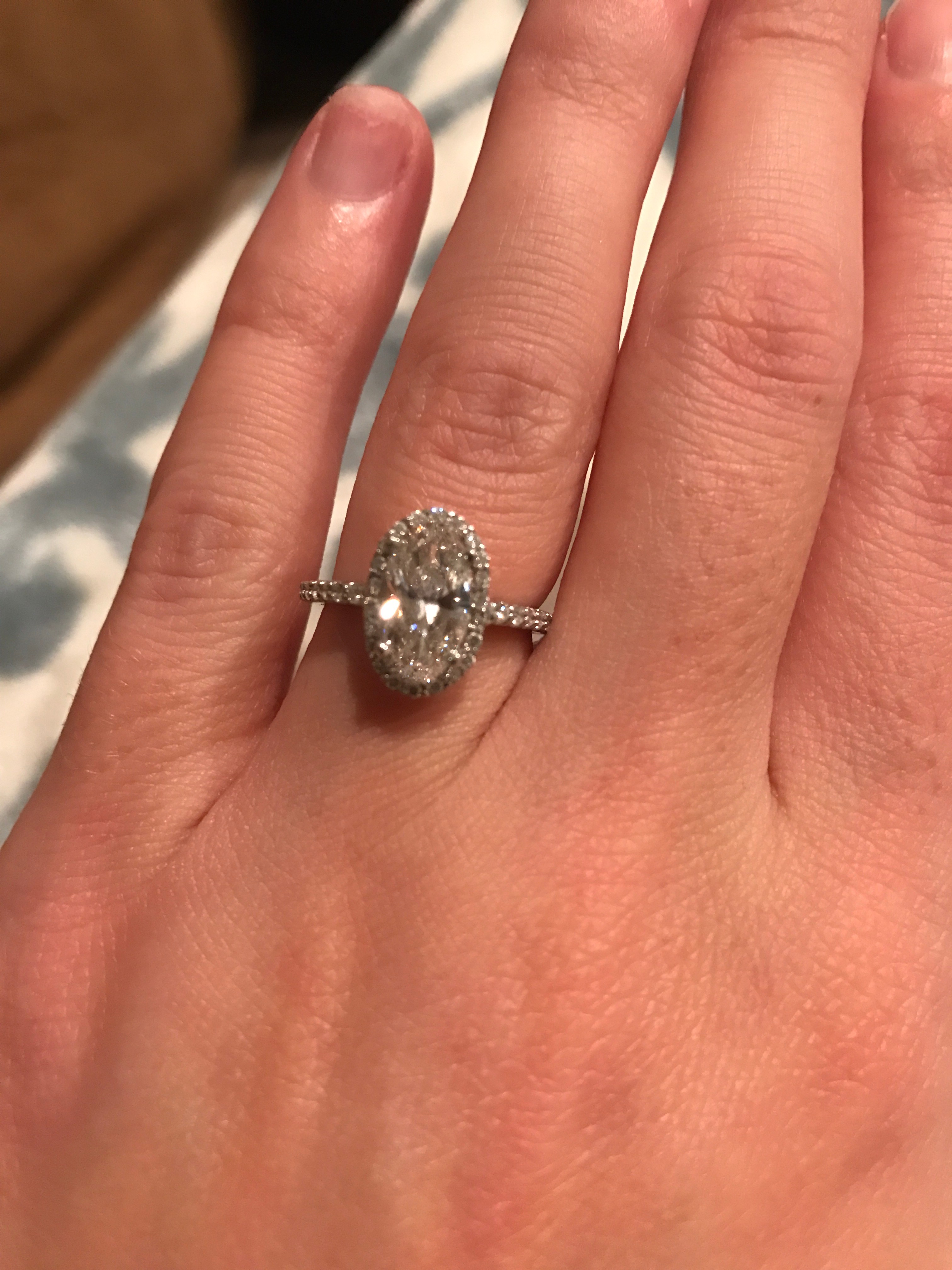 What wedding band goes with oval halo engagement ring?