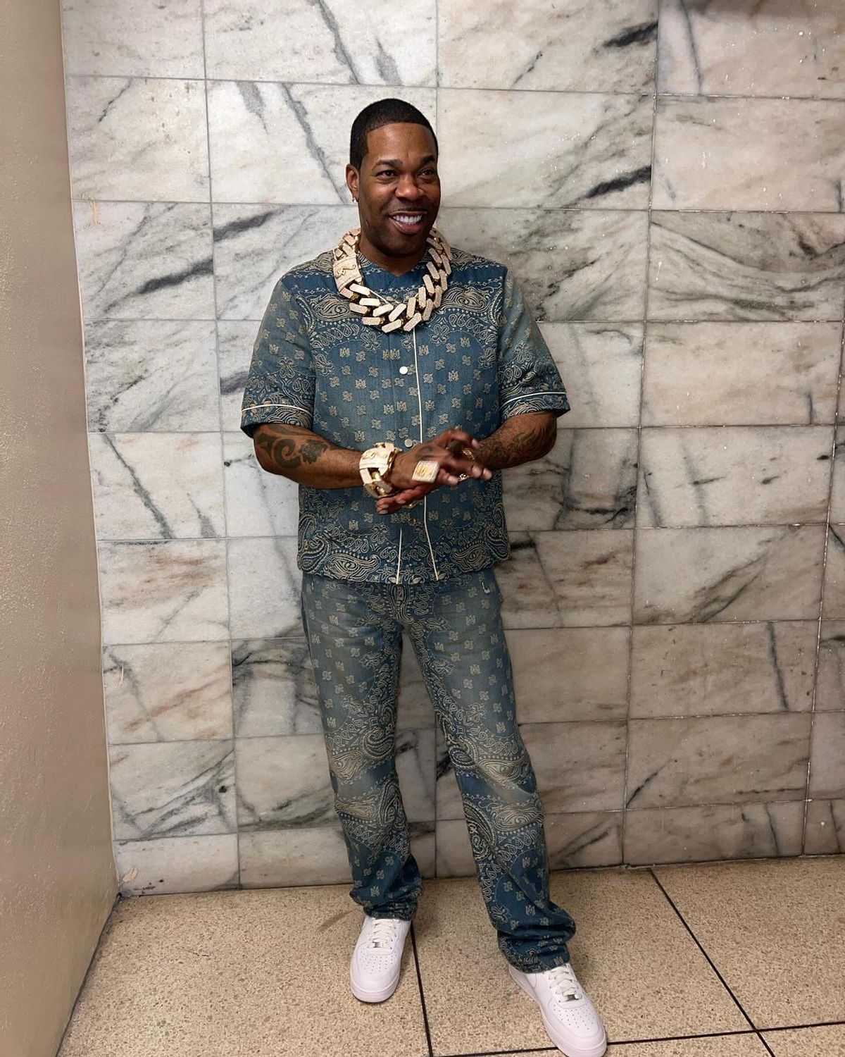Busta rhymes outfit from april 30, 2024