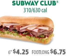 pix Subway Sandwiches Calories subway onboarding calorie counts