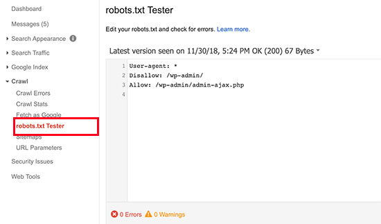 Robots.txt test aracı