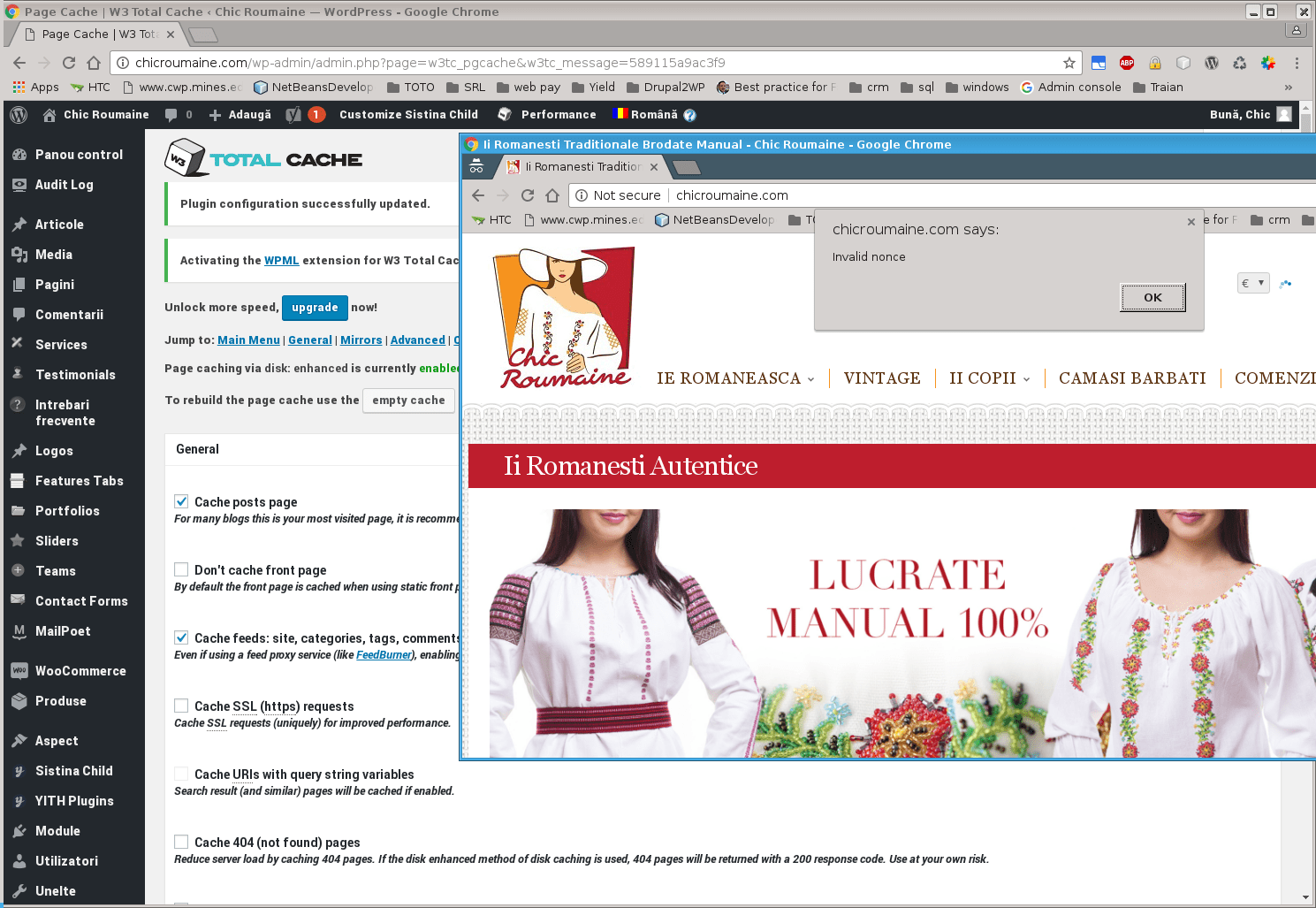 ¿tiene wordpress alguna forma de manejar casos como este? Currency Switcher + W3 Total Cache = Invalid nonce - WPML