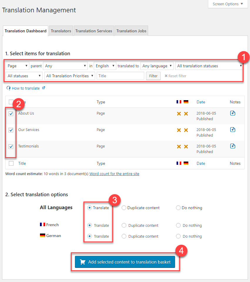 Translation Management Wpml