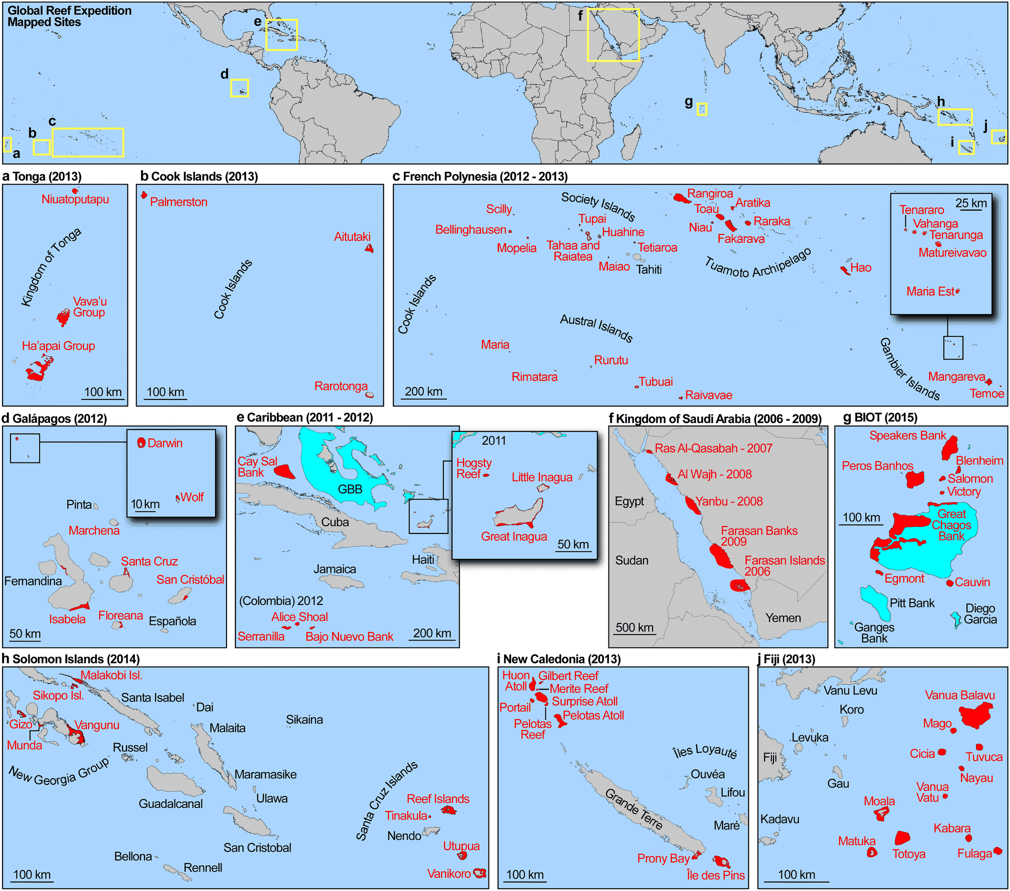 Coral reef world map