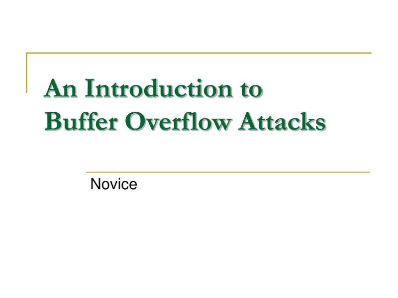 Topic 2 Operating System Buffer Overflow Pptx Cs 410 Introduction To - Ultra HD Vintage Image - Retina