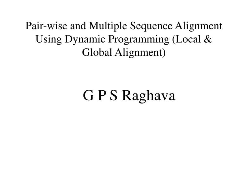 08 Sequence Alignment Using Dynamic Programming Global Alignment And - Premium Landscape Pattern Gallery - Full HD