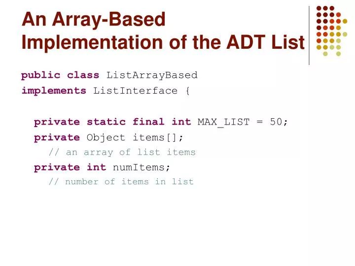 Ppt An Array Based Implementation Of The Adt List Powerpoint - Amazing Retina City Textures | Free Download