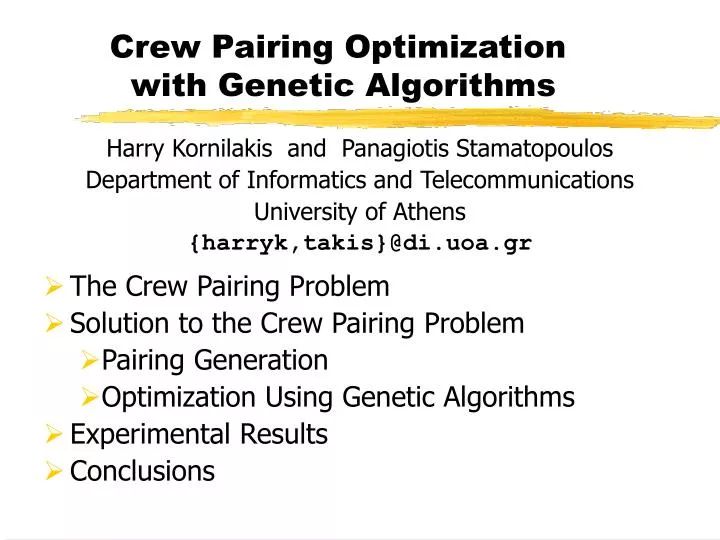 Pdf Crew Pairing Optimization With Genetic Algorithms - Geometric Photos - High Quality 8K Collection