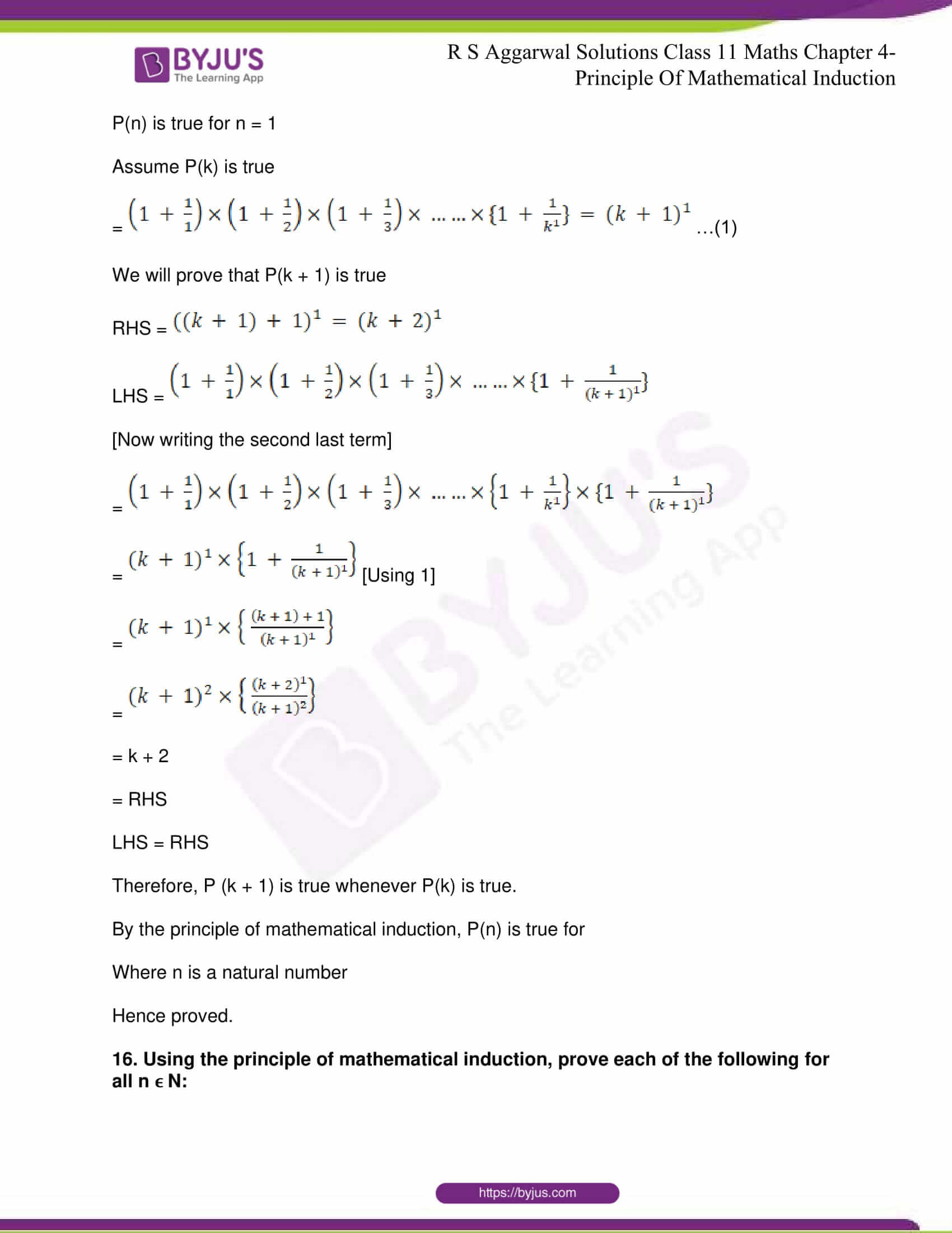 Rs Aggarwal Solutions For Class 11 Chapter 4 Principle Of