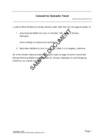 Travel Consent Letter Template