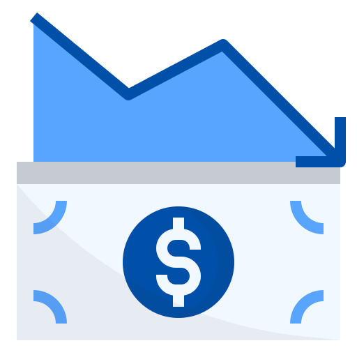 Money Yen Decrease Loss Currency Icon Download On Iconfinder - Gradient Illustration Collection - HD Quality