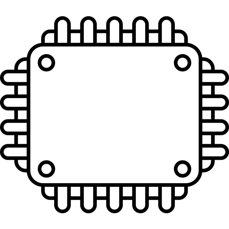 Microprocessor Chip Technology Electronics Processing Icon - Modern Gradient Illustration - Full HD