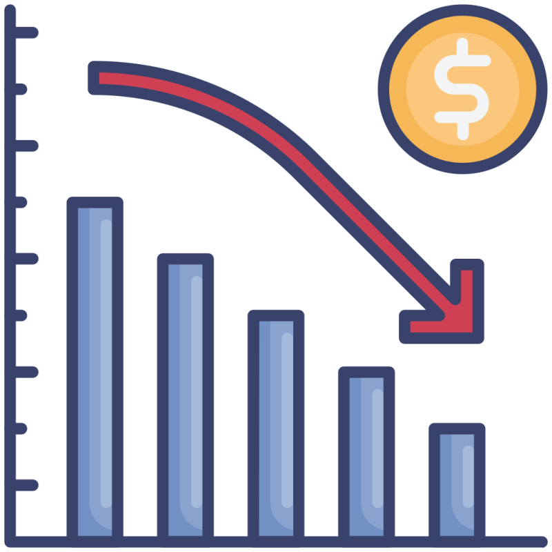 Dollar Decrease Money Finance Icon Download On Iconfinder - Premium City Design Gallery - Full HD