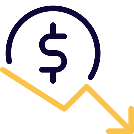 Money Dollar Decrease Loss Currency Icon Download On Iconfinder - Premium 4K Dark Designs | Free Download