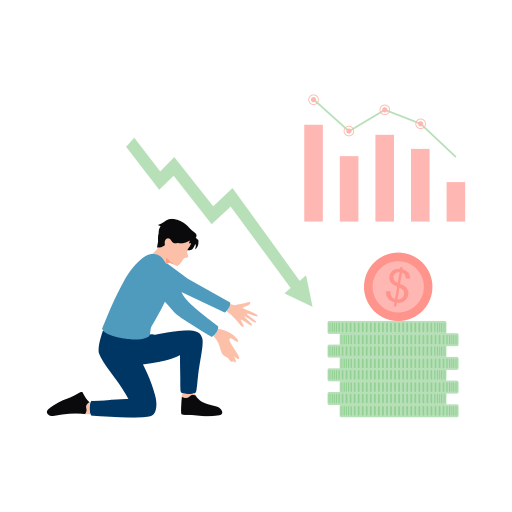 Businessfall Decrease Dollar Graph Icon Download On Iconfinder - Elegant Geometric Image - Mobile