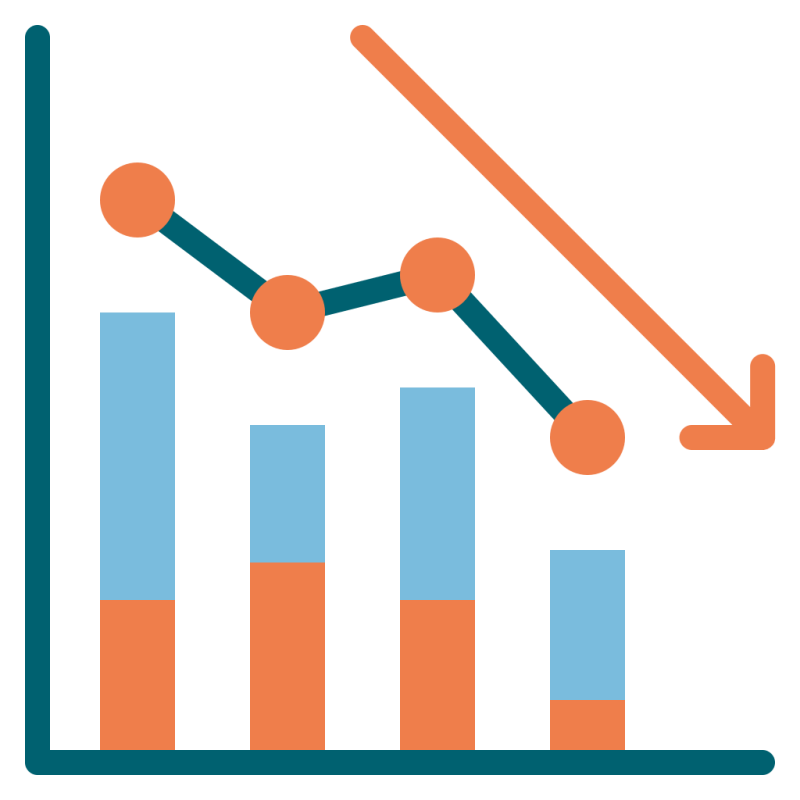 Data Decrease Graph Loss Icon Download On Iconfinder - Ultra HD Space Art - Full HD