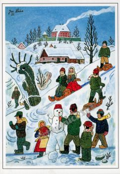 Jigsaw Puzzle Josef Lada zima v obraze...Josef Lada Winter in the