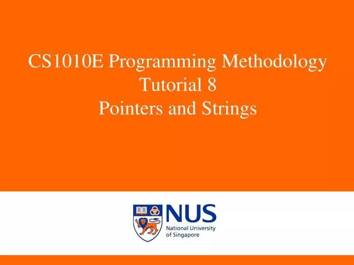 Ppt Cs1010e Programming Methodology Tutorial 8 Pointers And Strings - Creative Light Art - 8K